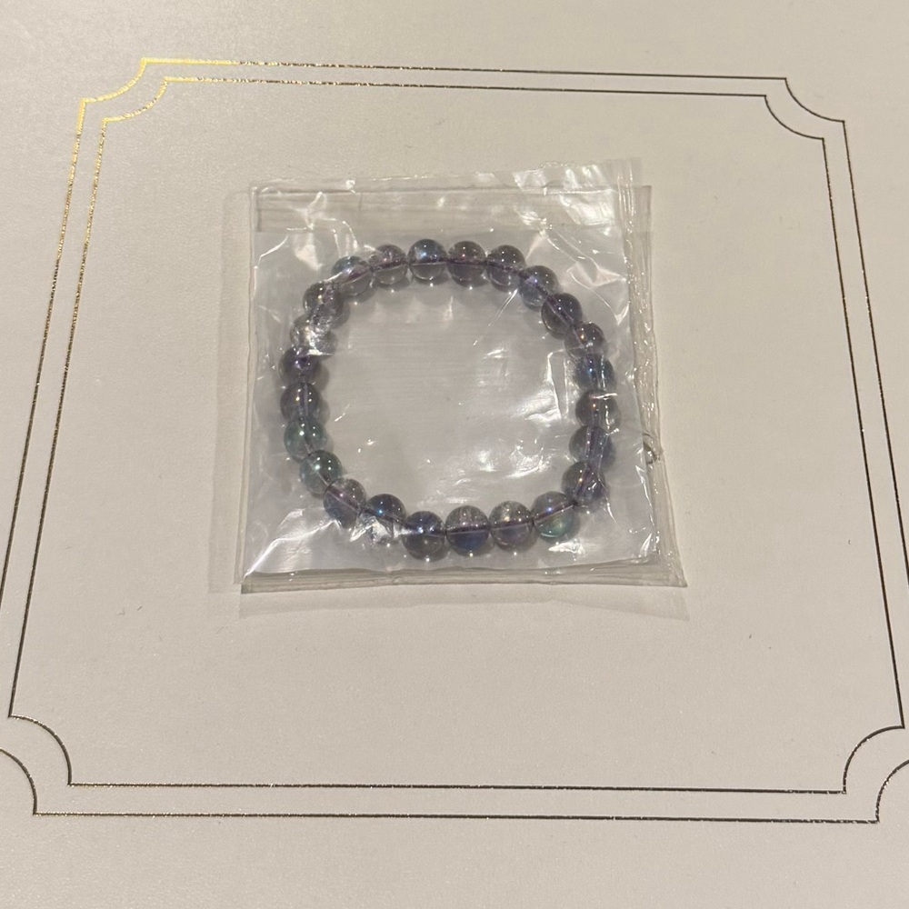 Natural angel aura quartz 8mm fashion round gemstone beads stretchable bracelet